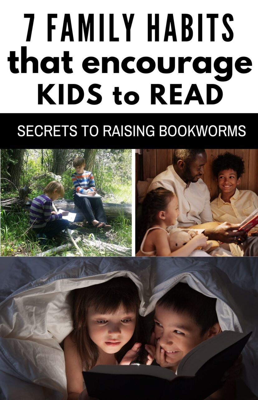 collage image of kids enjoying reading.